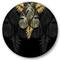 Designart - Black and Gold Tropical Leaves IV - Modern Metal Circle Wall Art